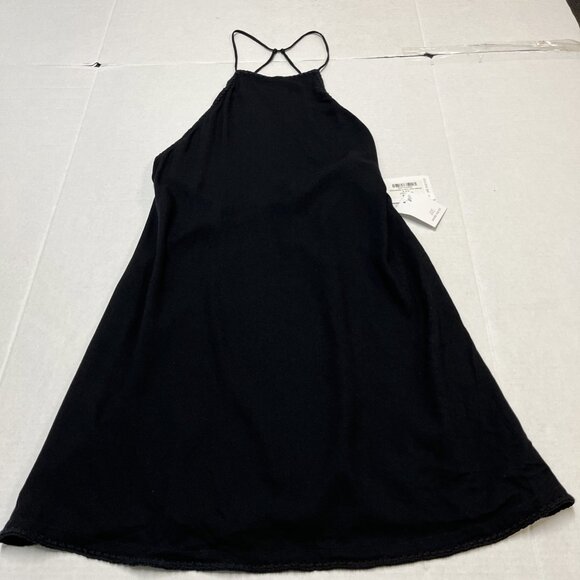 Maurie And Eve Dress US 2 Black Grounded Earth Mini Open Back Crochet Trim Beach - Picture 3 of 12